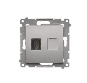 SIMON54 srebrny mat. DGHDMI.01/43 Gn. HDMI x 1