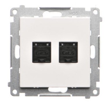 SIMON55 biały T62.01/111 Gn. 2x RJ45 kat.6
