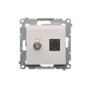 SIMON55 biały TASFRJ45.01/111 Gn. "F"+ RJ45 kat.6