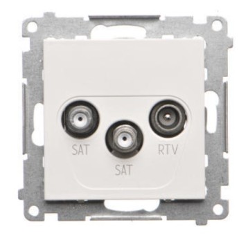 SIMON55 biały TASK2.01/111 Gn. SAT-SAT-RTV