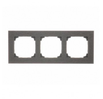 SIMON55 czarny inox metal TRN3/190 Ramka 3-kr