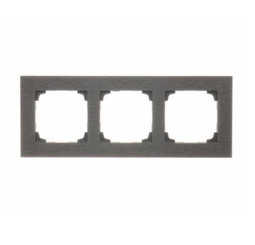 SIMON55 czarny inox metal TRN3/190 Ramka 3-kr