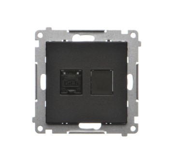 SIMON55 czarny T61.01/149 Gn. 1x RJ45 kat.6