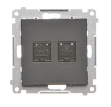SIMON55 czarny T62.01/149 Gn. 2x RJ45 kat.6