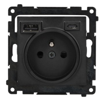 SIMON55 czarny TGZ1ZUSB2CA.01/149 Gn.zu + USB A+C