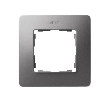 SIMON82O aluminium/czarny Ramka x1, 8200610-293