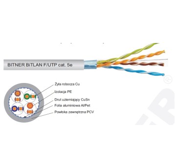 Skrętka F/UTP kat.5e +ekran (100m) BiTLAN