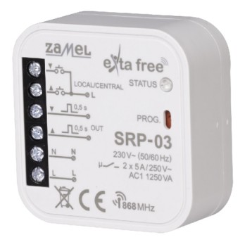 SRP-03 Sterownik rolet w puszkę 230V centr. ZAMEL