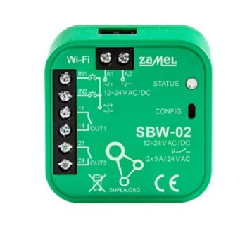 SUPLA SBW-02 Sterownik bramowy 2-kan. Wi-Fi ZAMEL