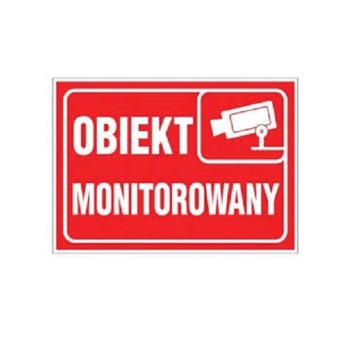 Tabliczka Obiekt Monitorowany 150x210 czerw. ANRO
