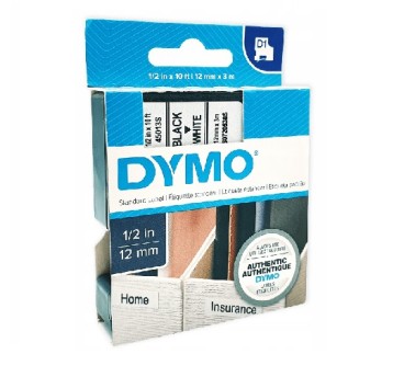 Taśma D1 czarny/biały 12mm/3m 45013S DYMO oryginał