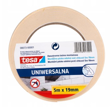 Taśma dwustronna 5m/19mm biała TESA 08073-00001