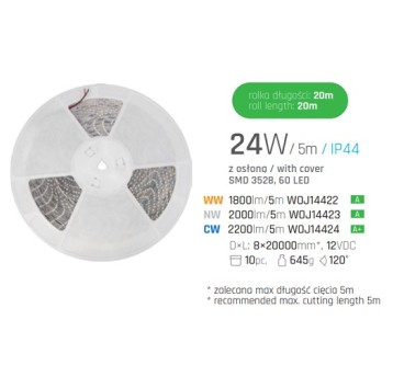 Taśma LED IP44 300SMD3528 2Y zimna 20m SPEC 572126