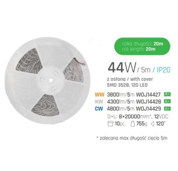 Taśma LED IP44 600SMD3528 2Y neutr 20m SPEC 111270