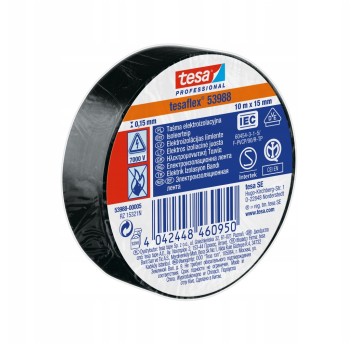 Taśma TESA 10m/15mm czarna tesaflex 53988-00005