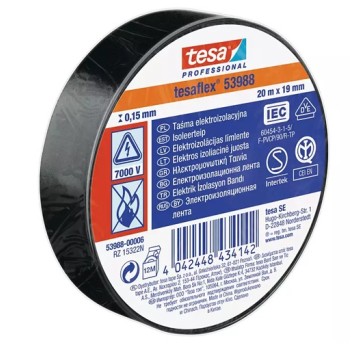 Taśma TESA 20m/19mm czarna tesaflex 53988-00006