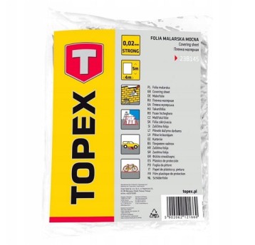 TOPEX Folia malarska LDPE 0,02mm, 4x5m 23B145