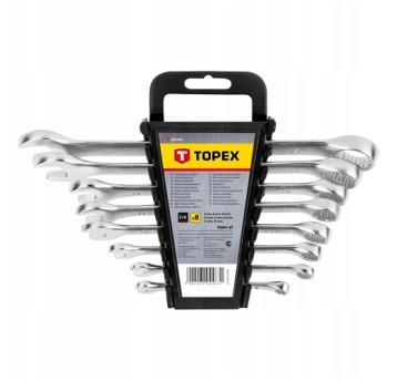 TOPEX Klucze płasko-oczkowe 6-19 mm 8 szt 35D756
