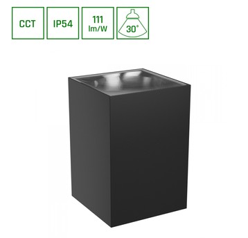TORRE Opr. ogrod. 9W CCT czarna IP54 kwadrat SPECT