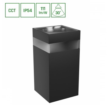 TORRE RING 9W CCT Opr. ogrod. czarna kwadrat IP54