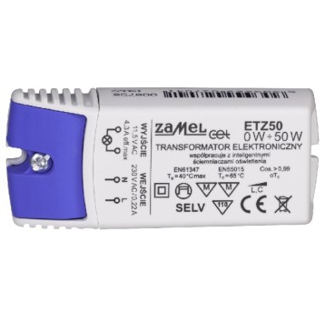 Transformator elektron. ETZ-50 0-50W 12V ZAMEL