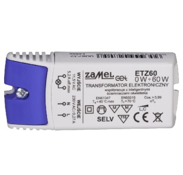 Transformator elektroniczny ETZ-60 0-60W 12V ZAMEL