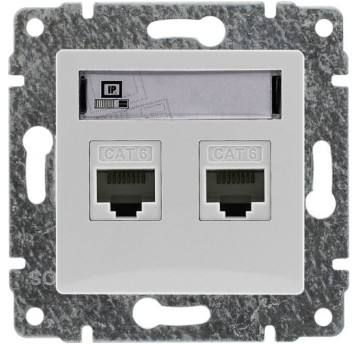 VENA biały Gniazdo komp. 2xRJ45 b/r 510467 KOS