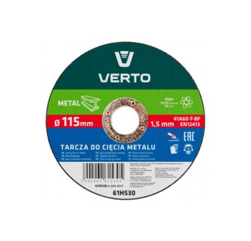 VERTO Tarcza tnąca do metalu 115 x 1.5 x 22 61H530