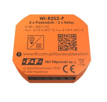 Wi-R2S2-P FOX Podw.przekaźnik Wi-Fi Double Switch