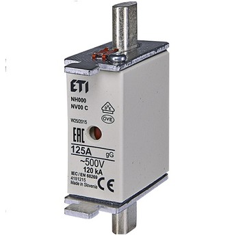 Wkładka mała BM WT-00 gG 125A K NH00 ETI 343776