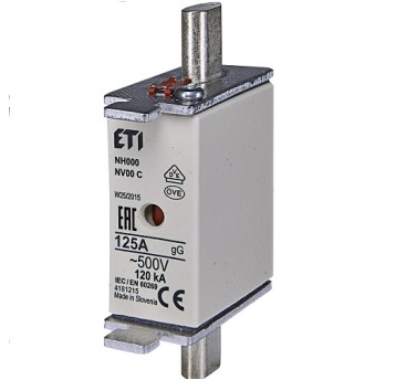 Wkładka mała BM WT-00 gG 125A K NH00 ETI 343776
