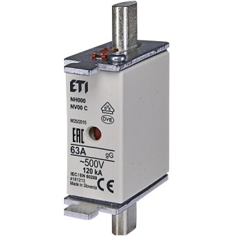 Wkładka mała BM WT-00C gG 63A K NH000 ETI 287049
