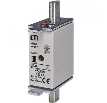 Wkładka mała BM WT-00C gG 63A K NH000 ETI 287049