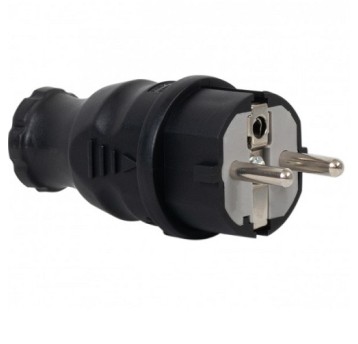 Wtyczka IP44 F-ELEKTRO gumowa NOVA czarna F6.0354