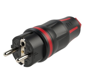 Wtyczka IP54 PCE pełna guma Uni-Schuko 05721-sr