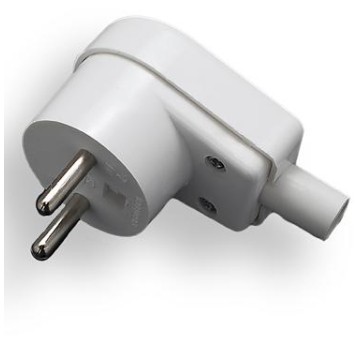 Wtyczka kątowa bu WT-2 biała ELGOTECH