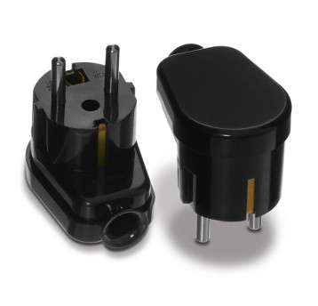 Wtyczka kątowa zu WT-16U Uni-Schuko czarn PLASTROL