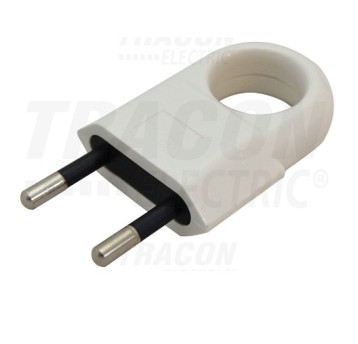 Wtyczka płaska biała z uchwytem 10A TCSDLH TRACON