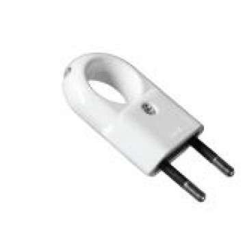 Wtyczka płaska biała z WTP2C 2,5A/250V ELGOTECH