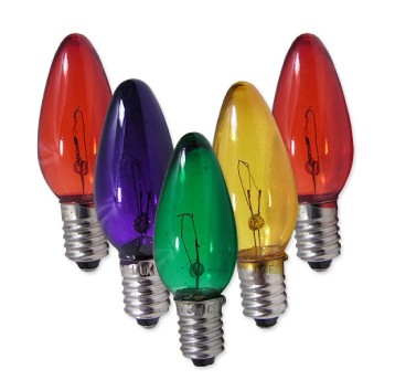 Żarówka choinkowa 15V 3W E10 kolorowa (kpl-5szt)