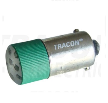 Żarówka sygn. LED Ba9s 230V AC/DC zielona TRACON