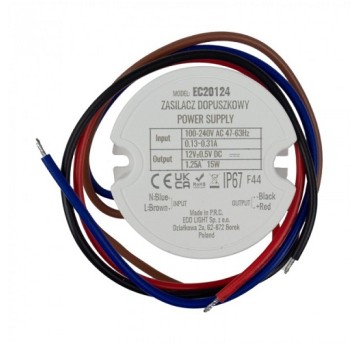 Zasilacz 12V 1,25A 15W dopuszk. ECOlight EC20124