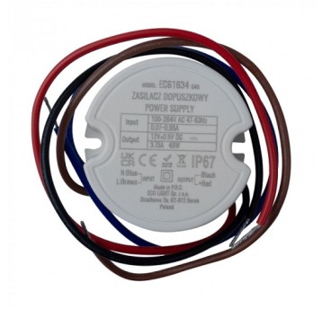 Zasilacz 12V 3,75A 45W dopuszk. ECOlight EC61634