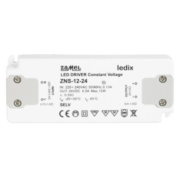 Zasilacz 24V 0,5A 12W slim DC ZNS-12-24 ZAMEL