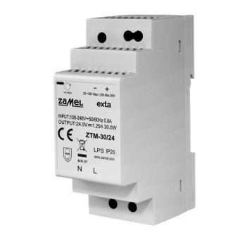 Zasilacz 24V TH35 1,25A 30W DC ZTM-30/24 ZAMEL