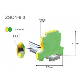 Złączka szyn.ochron. ZSO 1-6,0 żółto-zielony SIMET